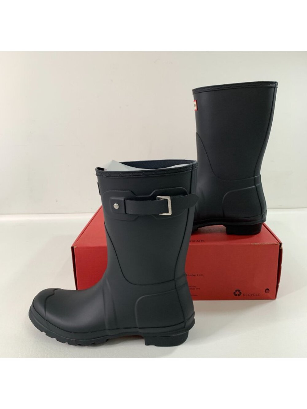 Hunter Womens Short Rain Boots Black Size 10 Waterproof Adjustable Strap - Picture 3 of 8